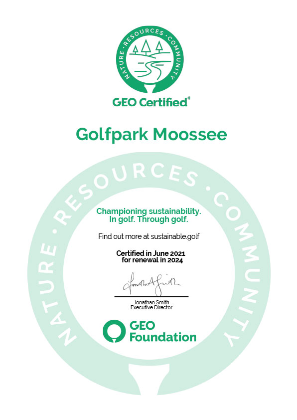 GEO-Zertifikat Golfpark Moossee